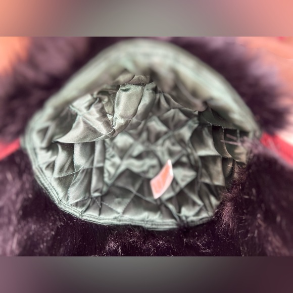 🔥PISTIL Black & White Check RAVE Black Faux Fur Earflap TRAPPER HAT |Women’s OS - Picture 13 of 16